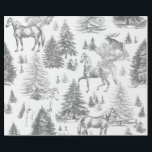 Elegant Vintage White Horses in Snow Woods Toile  Wrapping Paper<br><div class="desc">Classic French toile de jouy pattern with white horses and deer in snowy mountain winter wonderland made into a seamless pattern. The horse is a majestic animal that embodies the spiritual power of independence, freedom, nobleness, endurance, confidence, triumph, heroism and competition. Its symbol is associated with strength, courage and freedom....</div>