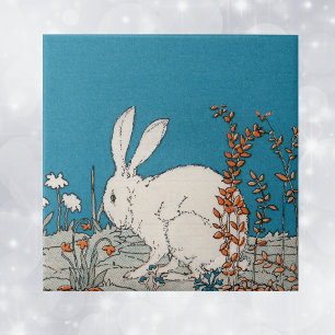 Elegant Vintage White Rabbit Ceramic Tile