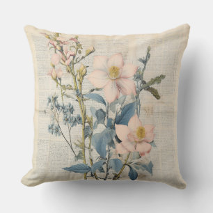 Elegant Vintage Wildflower Cushion
