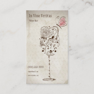 Elegant Vintage Wine Bar Business Card