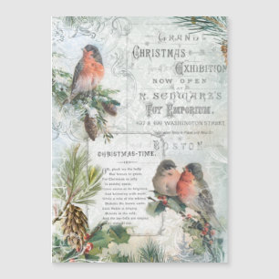 Elegant Vintage Winter Christmas Robins