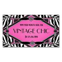 Elegant Vintage Zebra Art Deco Pink Diamond