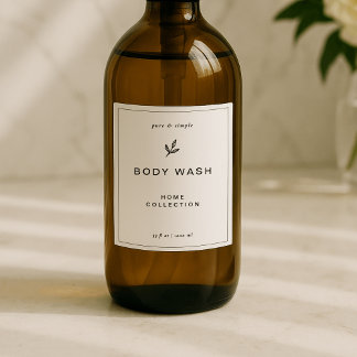 Elegant Vinyl Waterproof Bathroom Labels, Set of 4