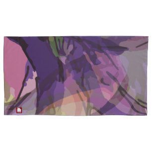 Elegant Violet Abstract Flower Pillowcase