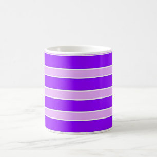 Elegant Violet and Pink Striped Pattern Coffee Mug