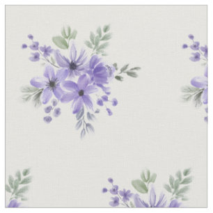 Elegant Violet Bloom Floral Pattern Fabric