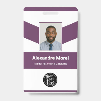 Elegant Violet Business Identification ID Badge