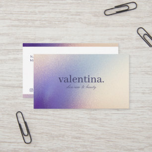 Elegant Violet & Champagne Glitter Beauty Makeup Business Card