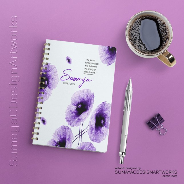 Elegant Violet Floral Spiral Planner Customisable (Creator Uploaded)