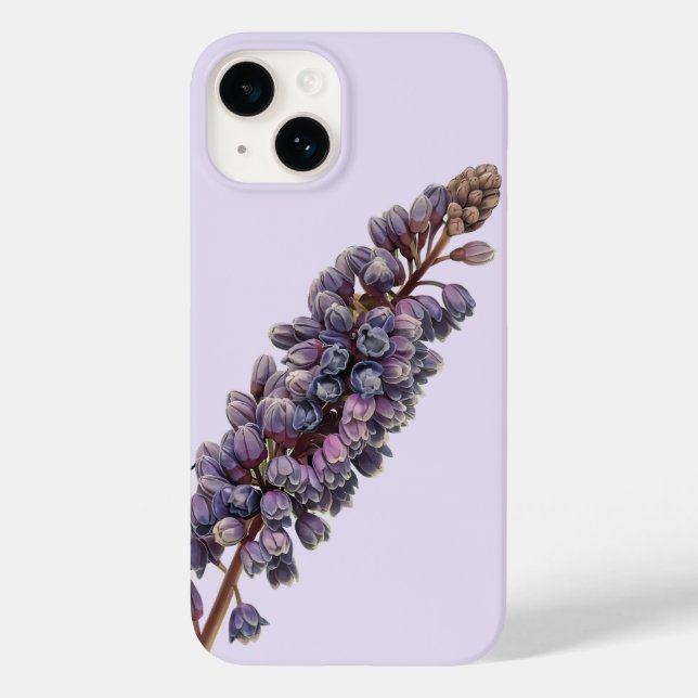 Elegant Violet Floral Stem Illustration Case-Mate iPhone Case (Back)