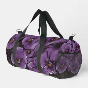 Elegant Violet Flowers LGBTQ Mrs & Mrs Duffle Bag