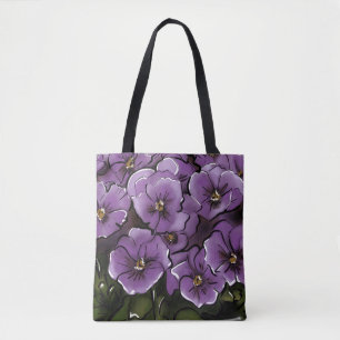 Elegant Violet Flowers LGBTQ Mrs & Mrs Wedding Tote Bag
