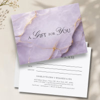 Elegant Violet Marble Gift Certificate