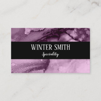 Elegant violet marble watercolor business card