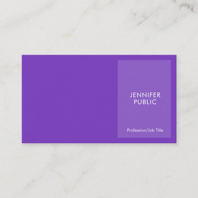 Elegant Violet Modern Professional Creative Chic Business Card (Front)