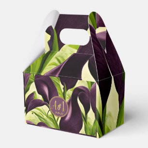 Elegant Violet Purple Calla Lilies Wedding Favour Box