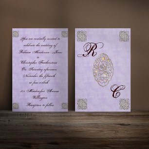 Elegant Violet Vintage Wedding Invitation