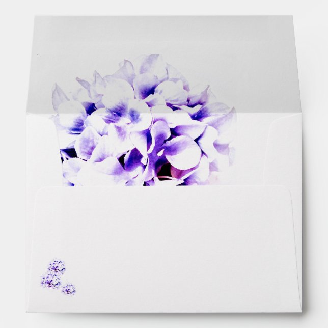 Elegant Violets Catholic Wedding Invitation Envelope (Back (Bottom))