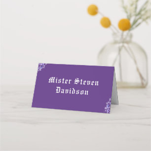 Elegant Violets Folded Place Card