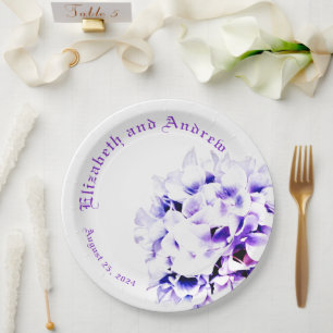 Elegant Violets Paper Plate
