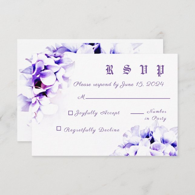 Elegant Violets Response Card (Front/Back)
