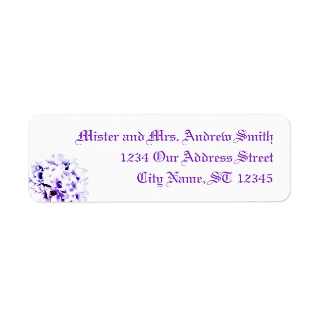 Elegant Violets Return Address Label (Front)