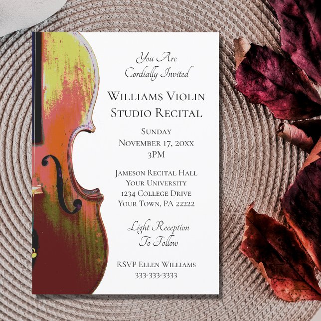 Elegant Violin Musical Recital Concert Invitation (Creator Uploaded)
