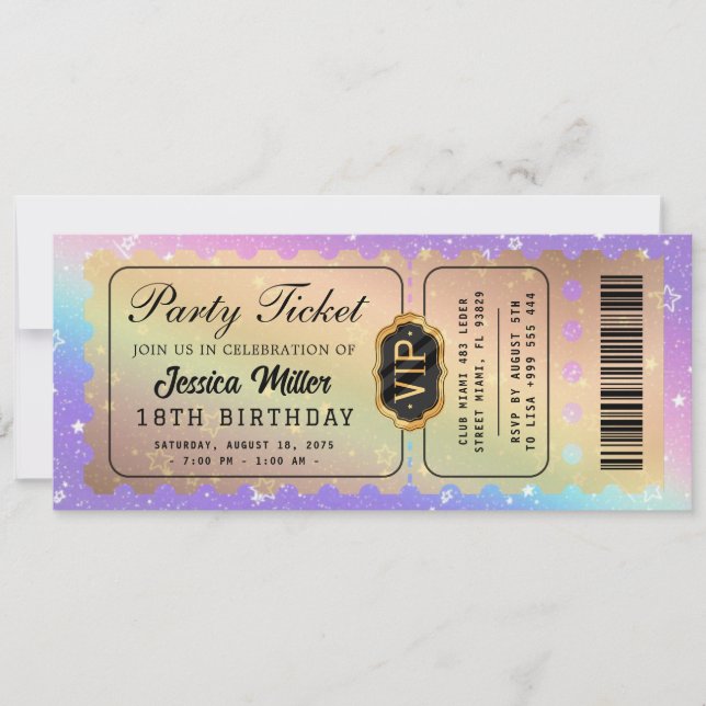 Elegant VIP Gold Event Ticket Invitation (Front)