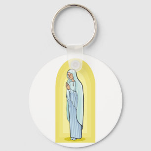 Elegant Virgin Mary Catholic Religious Key Ring