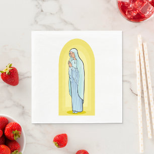 Elegant Virgin Mary Catholic Religious Napkin
