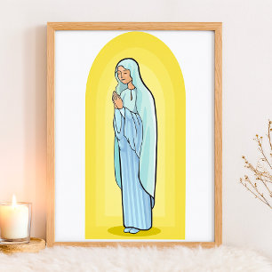 Elegant Virgin Mary Catholic Religious Poster