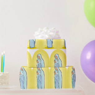 Elegant Virgin Mary Catholic Religious Wrapping Paper