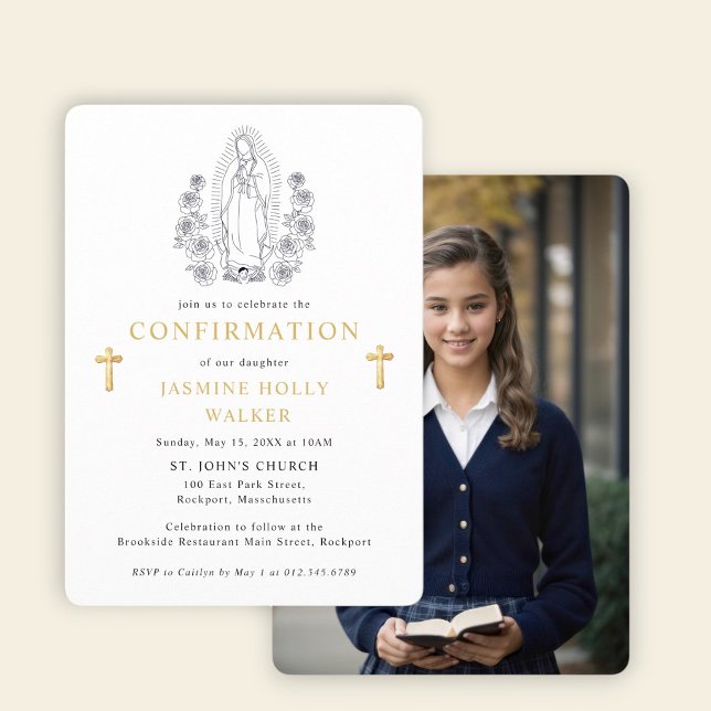 Elegant Virgin Mary Confirmation Invitation (Creator Uploaded)