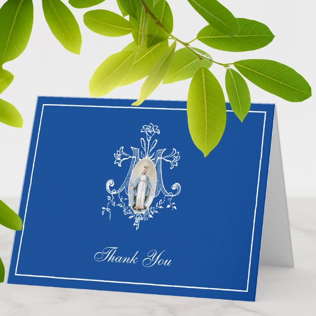 Elegant Virgin Mary Religious Catholic Floral  Holiday Card (Creator Uploaded)