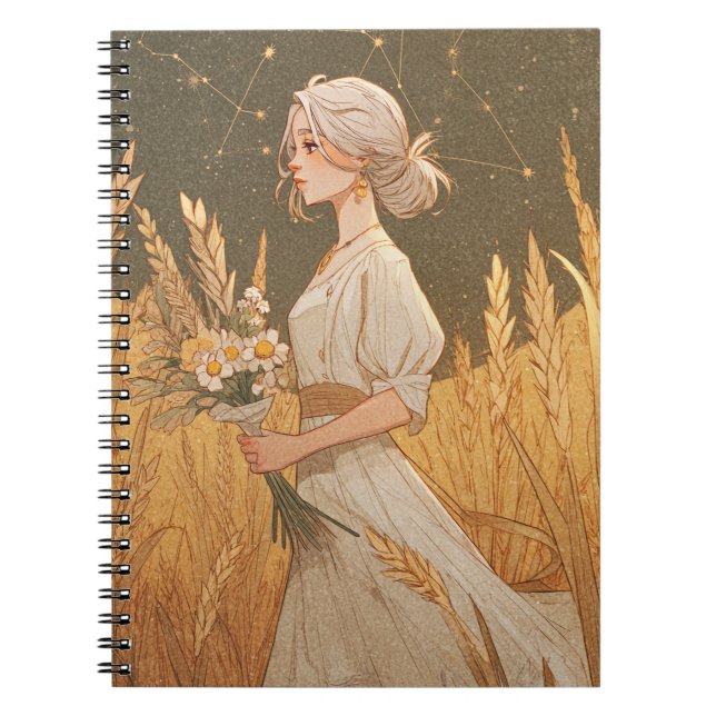 Elegant Virgo Zodiac Notebook (Front)