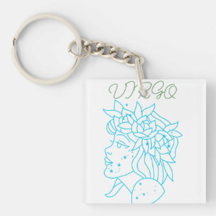 Elegant Virgo Zodiac Sign T-Shirt Astrology Gift Key Ring