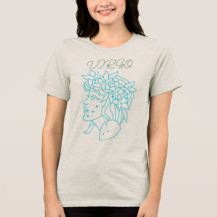Elegant Virgo Zodiac Sign T-Shirt Astrology Gift Tri-Blend Shirt