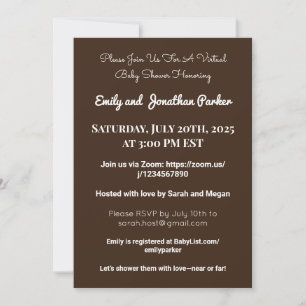 Elegant Virtual Baby Shower Invitation