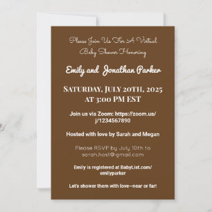 Elegant Virtual Baby Shower Invitation