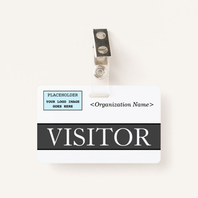 Elegant "VISITOR" Badge ID Badge (Front with Clip)