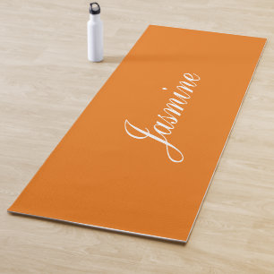 Elegant Vivid Orange Personalised Yoga Mat