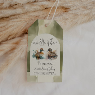Elegant Waddle It Be Mallard Duck Gender Reveal Gift Tags