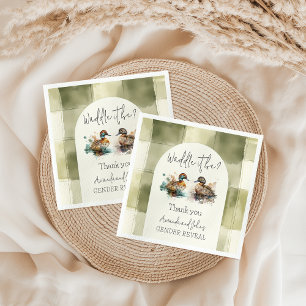 Elegant Waddle It Be Mallard Duck Gender Reveal Napkin