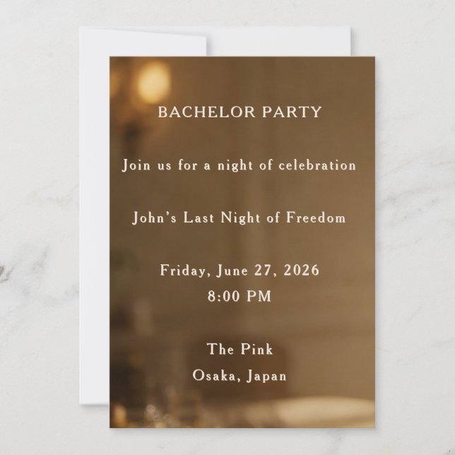 Elegant Warm Bachelor Party (Front)