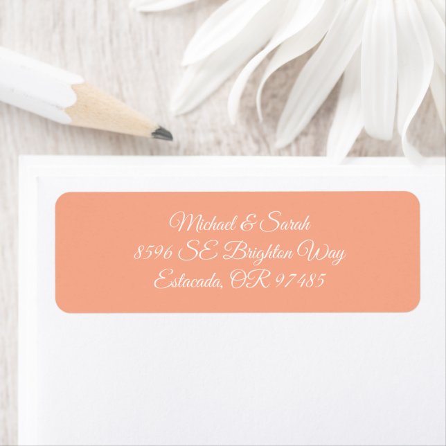 Elegant Warm Blush Peach Return Address Label (Insitu)