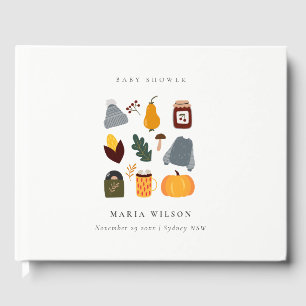 Elegant Warm Cosy Autumn Essential Baby Shower Guest Book