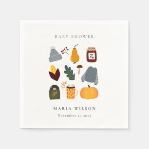 Elegant Warm Cosy Autumn Essential Baby Shower Napkin