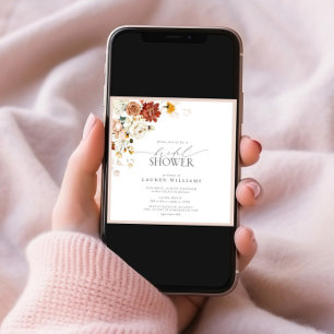 Elegant Warm Earthy Floral Bridal Shower Invitation
