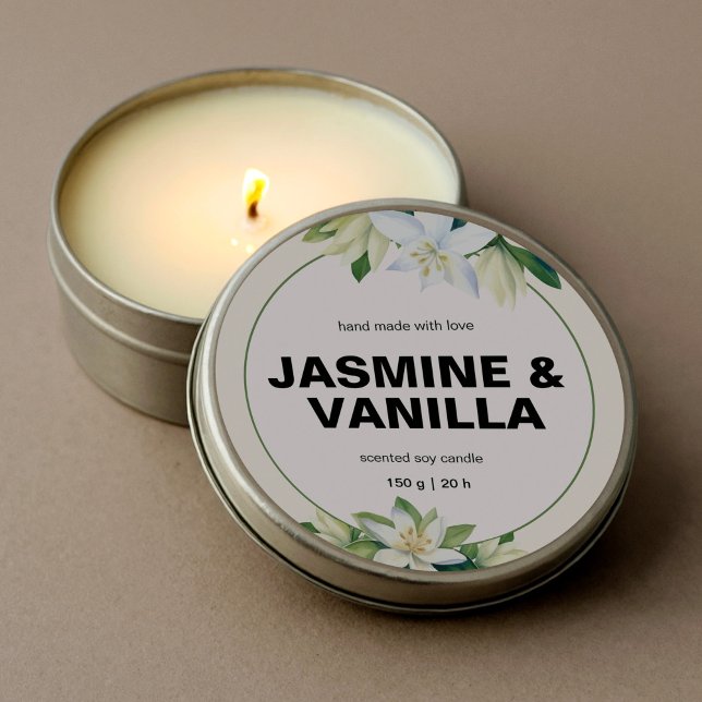 Elegant Warm Milky Creamy Botanic Candle Labels  (Elegant Warm Milky Creamy Botanic Candle Labels)
