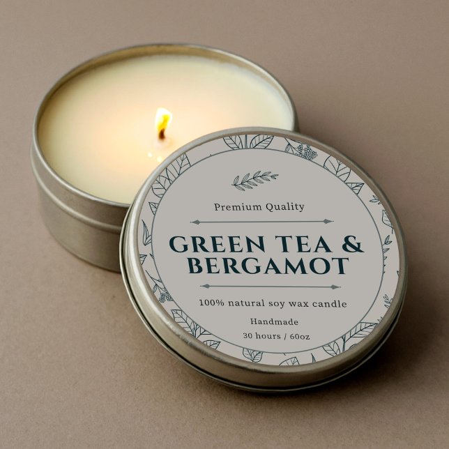 Elegant Warm Milky Creamy Botanic Candle Labels (Elegant Warm Milky Creamy Botanic Candle Labels )